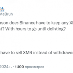 Binance приостановила вывод Monero (XMR) за день до делистинга